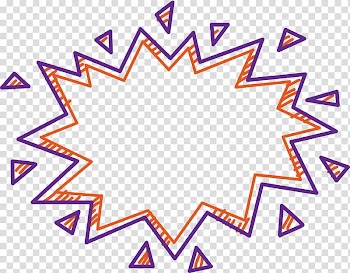 Orange and purple dialogue box illustration, Adobe Illustrator , Purple lines jagged borders transparent background PNG clipart