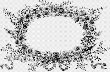 Orange and purple vintage flower wreath clipart - Clip Art Library