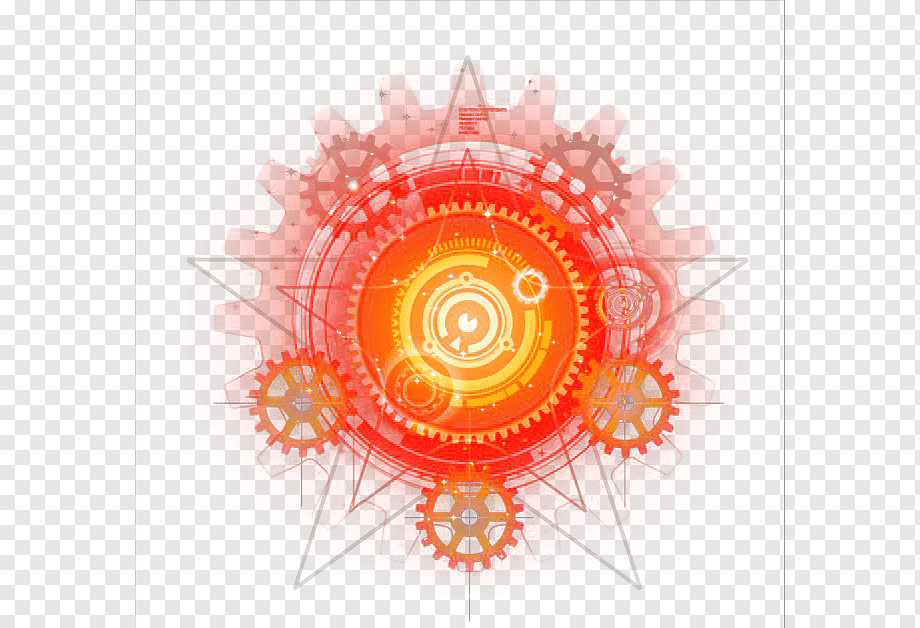 orange and red mechanism illustratiojnm, Light Magic, Magic light effects, orange, spiral, symmetry png