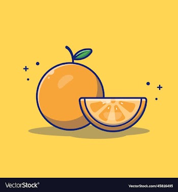 orange and slices of cartoon