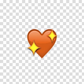 Orange and yellow heart with star drawing transparent background PNG clipart