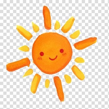 Orange and yellow sun illustration, A hand painted orange sun transparent background PNG clipart