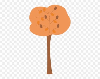 Orange Autumn Tree Clip Art - Tree