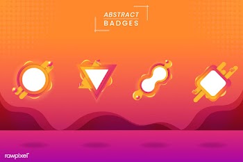 Orange badge set | Free stock vector - 843319