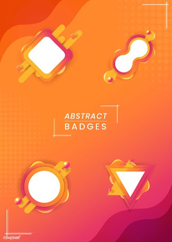 Orange badge set | Free stock vector - 843327