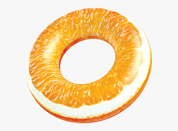Orange Beach & Pool Tube - Transparent Background Pool Float Png ...