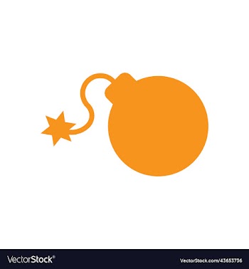 orange bomb with lit fuse solid icon
