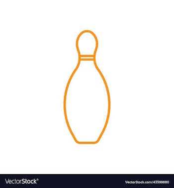 orange bowling pin line icon