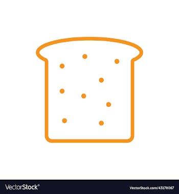 orange bread slice outline icon