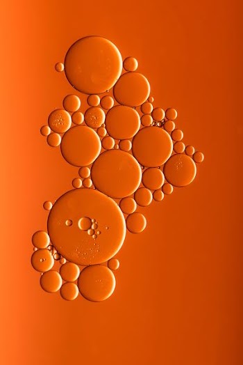 orange bubbles art