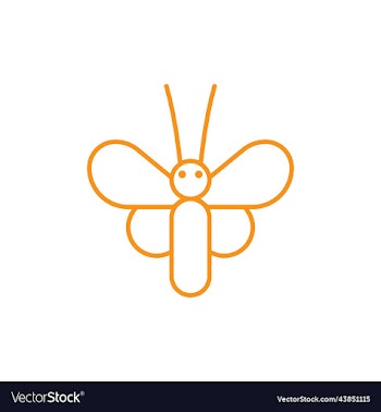 orange butterfly line art icon