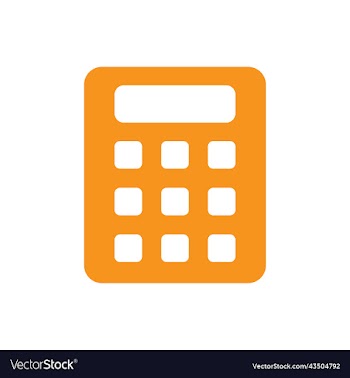 orange calculator solid icon