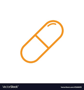 orange capsule outline icon