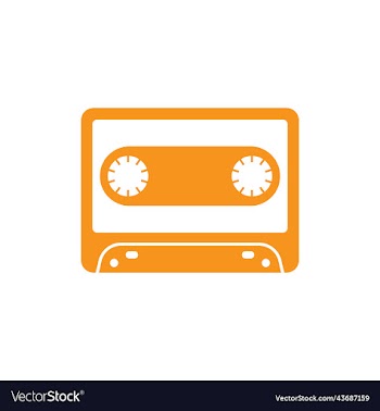 orange cassette solid icon