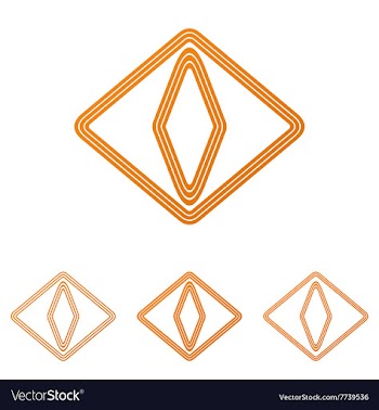 Orange cat eye logo design set vector image