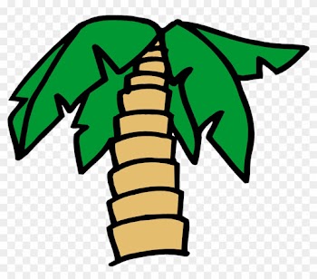 Orange Clipart Palm Tree - Transparent Cartoon Palm Tree