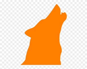Orange Clipart Wolf - Draw A Howling Wolf Silhouette