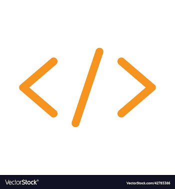 orange code line art icon