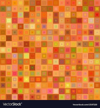 Orange color square mosaic background design vector image