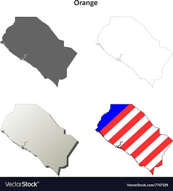 Orange County California outline map set vector image