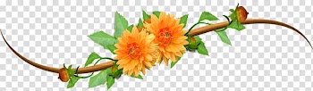 Orange dahlias illustration, No Orange , Twining vines orange flowers transparent background PNG clipart