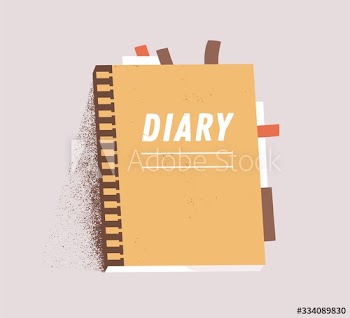 Orange daily paper notepad isolated on white background