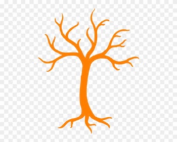 Orange Dead Tree Clip Art - Tree Clipart Black And White