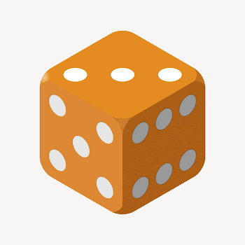 Orange dice clipart illustration psd. | Free PSD - rawpixel