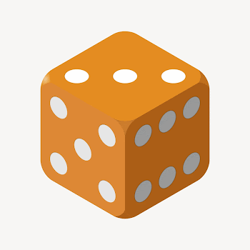 Orange dice collage element illustration | Free Vector - rawpixel