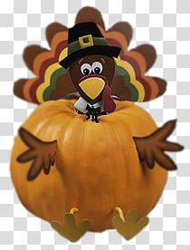 Orange duck with pumpkin costume illustration transparent background PNG clipart