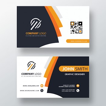 Orange elegant corporate card Free Psd