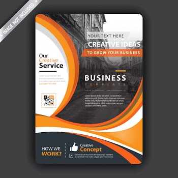 Orange elegant flyer Free Vector