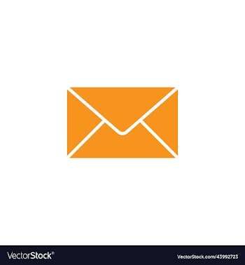 orange email abstract solid icon