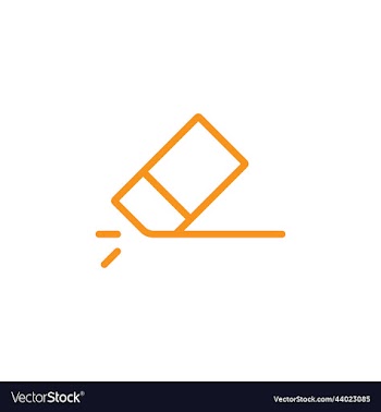 orange eraser abstract line art icon