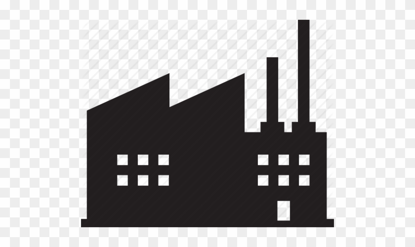 Orange Factory Icon - Industry Building Vector Png