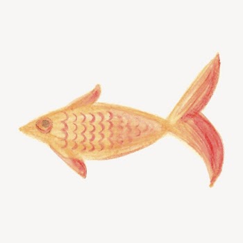 Orange fish collage element, sea | Free PSD - rawpixel