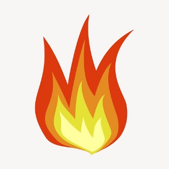 Orange flame sticker, icon illustration | Free Vector - rawpixel