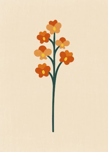 Orange flower clipart, aesthetic nature | Free Photo - rawpixel