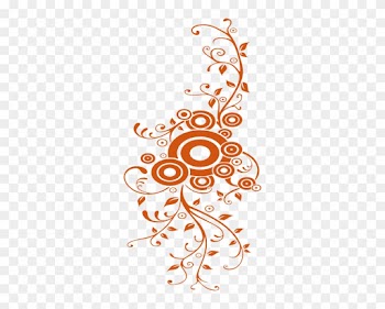 Orange Flower Clipart Swirls - Transparent Pink Border Design