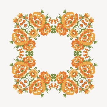 Orange flower frame clipart, spring | Free PSD - rawpixel