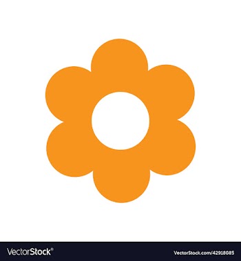 orange flower solid icon