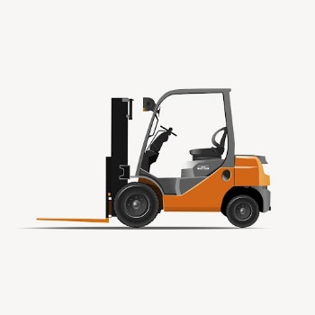Orange forklift clipart, illustration vector. | Free Vector - rawpixel