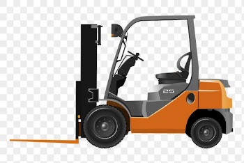 Orange forklift png sticker, transparent | Free PNG - rawpixel