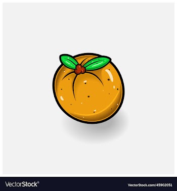 orange fruit cartoon with simple gradient and