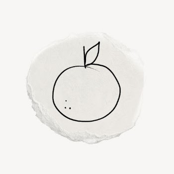 Orange fruit doodle clipart, torn | Free PSD - rawpixel
