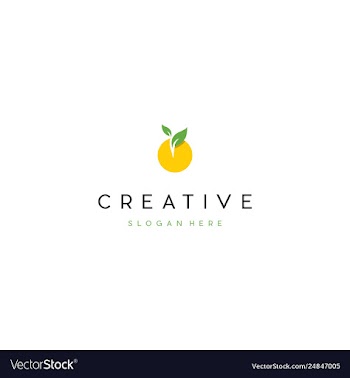 Orange fruit meal creative business logo design vector image