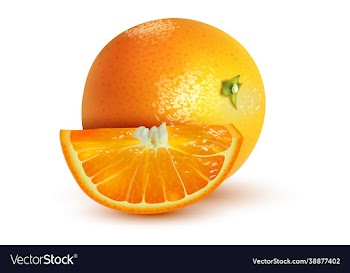 orange fruit with slices isolated on white
