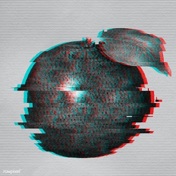 Orange glitch style design element  | Free  illustration - 2343225