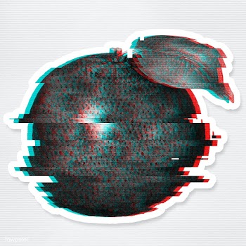 Orange glitch style sticker overlay with a white border | Free  illustration - 2343228