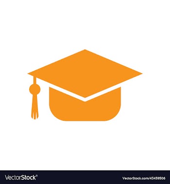 orange graduation hat solid icon